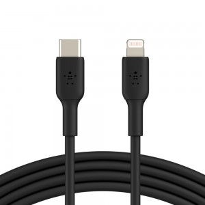Belkin BOOST CHARGE - Cabo Lightning - USB-C macho para Lightning macho - 1 m - preto - Fornecimento de energia USB