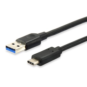 Equip USB 3.2 Gen 1 C to A Cable, 0.25m, M M, 5G transfer, 3A, Black - 128343