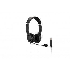 Kensington USB Hi-Fi Headphones - Auscultadores supra-aurais com microfonoe - no ouvido - com cabo - USB