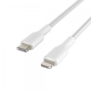 Belkin BOOST CHARGE - Cabo Lightning - 24 pin USB-C macho para Lightning macho - 2 m - branco - Fornecimento de energia USB