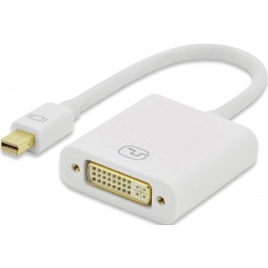 DisplayPort adapter cable, mini DP - DVI (24+5) M/F, 0.15m, DP 1.1a compatible, CE, gold, wh