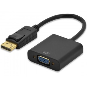 DisplayPort adapter cable, DP - HD15 M/F, 0.15m,w/interlock, DP 1.1a compatible, CE, gold, bl