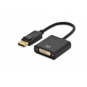 DisplayPort adapter cable, DP - DVI (24+5) M/F, 0.15m,w/interlock, DP 1.1a compatible, CE, gold, bl