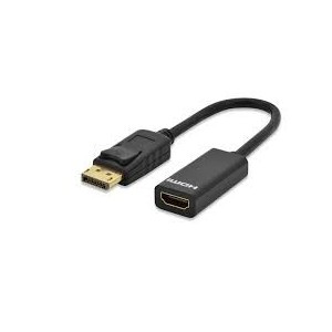 DisplayPort adapter cable, DP - HDMI type A M/F, 0.15m,w/interlock, DP 1.1a compatible, CE, gold, bl