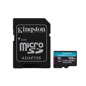 Kingston Micro SDXC 128GB Canvas Go Plus 170R A2 U3 V30 Card + ADP - SDCG3/128GB