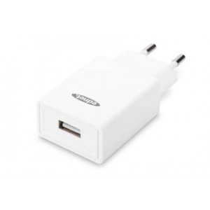 USB Charging Adaptor (power outlet) for mobile devices 5V, 2.1A, color white