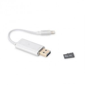 Smart Memory with App, silver Storage Extension for iPhone, iPad, MicroSD card up to 256GB,iOS 7.1 and higher