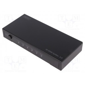 4K HDMI Splitter 1x4, supports 4K2K,3D video formats, color black