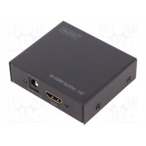 4K HDMI Splitter 1x2, supports 4K2K,3D video formats, color black