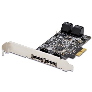 Serial ATAIII 6G Support RAID,PCIexpress card int4xSATA/ex2xeSATA, selectable Marvell 9230 chipset