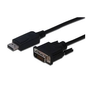 DisplayPort adapter cable, DP - DVI (24+1) M/M, 2.0m, w/interlock, DP 1.1a compatible, CE, bl