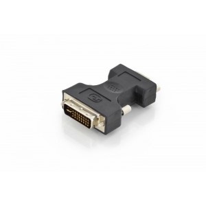 DVI adapter, DVI(24+5) - HD15 M/F,  DVI-I dual link, bl