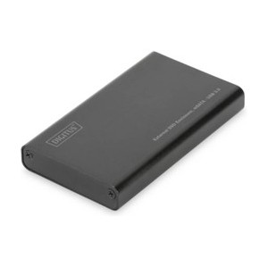 External SSD Enclosure, USB 3.0 - mSATA M50 (50*30*4mm), aluminum housing, black, Chipset ASM1153E