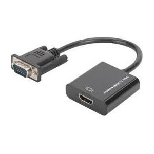 VGA to HDMI Converter + Audio (3.5mm) Full HD (1080p), cable type (15 cm), black