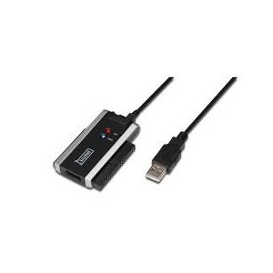 USB2.0 to IDE and SATA Adapter Cable USB A to 40pol IDE and SATA PSU included, Digitus design