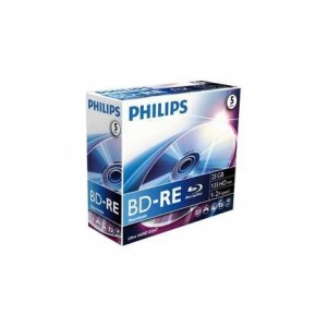 Philips Blu-Ray ReWritable 25GB 2x Jewel Case (5 unidades) - BE2S2J05C