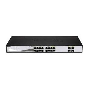 D-link 16-Port 10/100/1000Mbps Gigabit Smart Switch + 4 combo 1000BaseT/SFP - DGS-1210-16/E