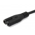 Equip Power Cable Euro-2 pin   IEC 60320 (C7), 3.0m, black - 112161