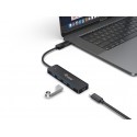 Equip 4-Port USB 3.0 Hub with USB-C Adapter - 128959