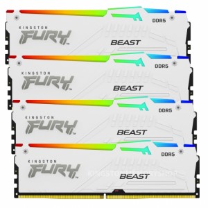 Kingston ValueRAM 128GB 5200MT/s DDR5 CL40 DIMM (Kit of 4) FURY Beast White XMP  - KF552C40BWK4-128