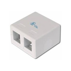 Consolidation-Point Box for 2x Keystone Jacks pure white, 2-port