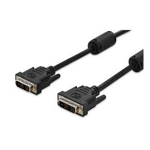 DVI connection cable, DVI(18+1), 2x ferrit M/M, 2.0m, DVI-D Single Link, bl