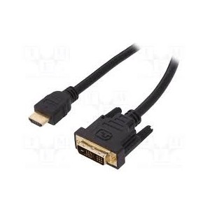 HDMI adapter cable, type A-DVI(18+1) M/M, 10.0m, Full HD, bl