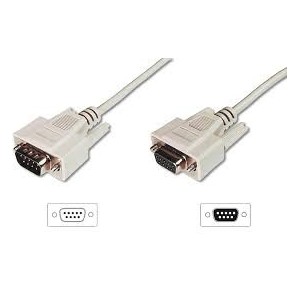Datatransfer extension cable, D-Sub9 M/F, 10.0m, serial, molded, be