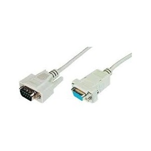 Datatransfer extension cable, D-Sub9 M/F, 2.0m, serial, snap-hoods, be