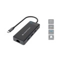 Conceptronic DONN 7-in-1 Docking Station USB 3.2 Gen 1, HDMI x 2, USB 3.0 x 3, GbE, 100W USB PD - DONN14G