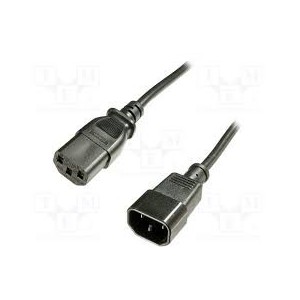 Power Cord extension cable, C14 - C13 M/F, 1.8m, H05VV-F3G 0.75qmm, bl - AK-440205-018-S