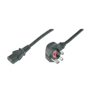 Power Cord, UK plug, 90á¸ angled - C13 M/F, 1.8m, H05VV-F3G 0.75qmm, fuse 5A, bl - AK-440112-018-S