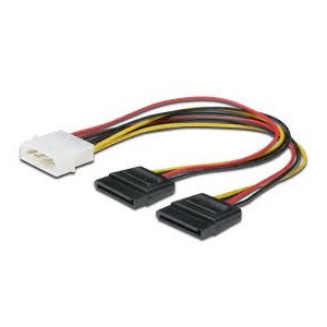 Internal Y-splitter power supply cable 0.2m, IDE - 2x SATA 15pin connector,