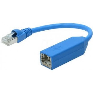 CAT 7 S-FTP RJ45 Adapter, shielded LSZH, AWG27/7, pin assignment T568B, IEC 60603-7-51, color blue