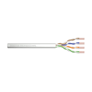 ASSNET100 CAT 5e U-UTP installation cable, 100 MHz Eca (PVC), AWG 23/1, 305 m paper box, simplex, color grey