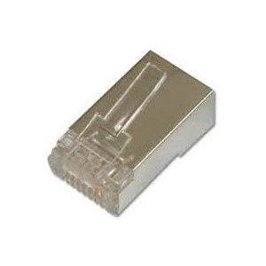 CAT 6 Modular Plug, 8P8C, shielded for Round Cable, two-parts plug, package incl. insert load bar
