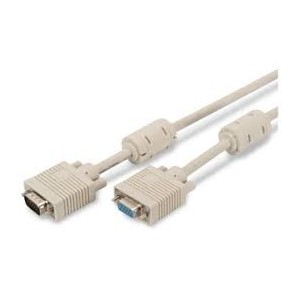 VGA Monitor extension cable, HD15 M/F, 5.0m, 3Coax/7C, 2xferrite, be