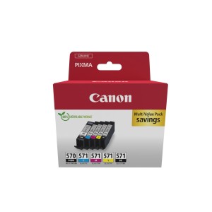 Canon PGI-570 CLI-571 - Ink Value Pack (Cyan, Magenta, Yellow, & Pigment and Photo Black ink tanks)  - 0372C006