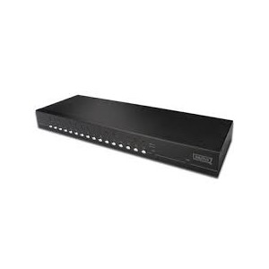DIGITUS Cat. 5 Combo-KVM Switch, 16-Port Combo-Console (USB & PS/2), firmware upgradeable, with OSD and Cascade Chain