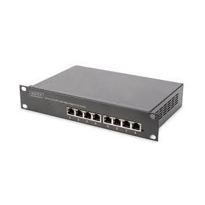 10 inch 8-port Gigabit Ethernet PoE switch 8 x 10/100/1000Mbps RJ45, PoE, 96W incl. 10inch brackets