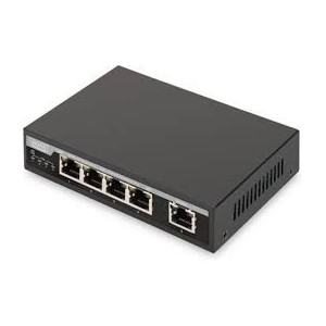 Fast Ethernet PoE af/at 4-Port Switch+ 1x Uplink 10/100Mbps, 62 watts PoE Power Budget, metall housing