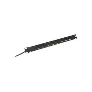 DIGITUS 1U Aluminum PDU, rackmountable rated power 16A, 4000W, 250VAC 50/60Hz, 8x safety outlets