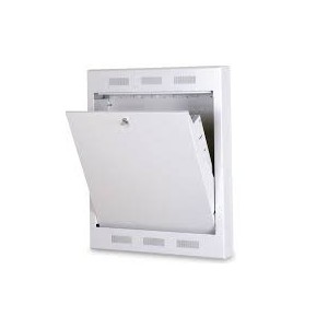 Flush mount wall mounting cabinet, tilt-out 778x628x127 mm, 2U, color grey (RAL 7035) color grey (RAL 7035)