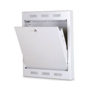 Flush mount wall mounting cabinet, tilt-out 778x628x216 mm, 4U, color grey (RAL 7035) color grey (RAL 7035)