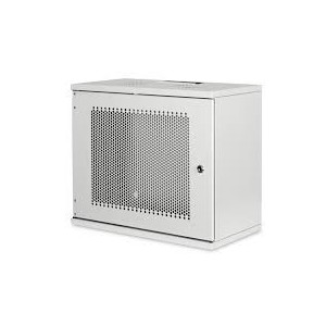 9U wall mounting cabinet, SOHO, unmounted 460x540x400 mm, perforated front door, grey color grey (RAL 7035)