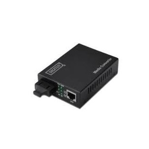 DIGITUS Media Converter, Singlemode 10/100/1000Base-T to 1000Base-LX, Incl. PSU SC connector, Up to 10km