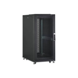 26U server rack, Unique, 1340x600x1000 mm perforated steel doors, color black (RAL 9005) color black (RAL 9005)