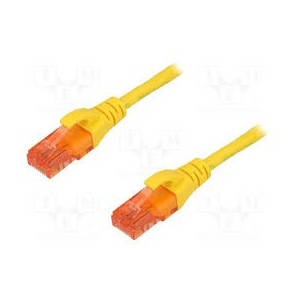 CAT 6, U-UTP patch cable, PVC AWG 26/7, length 1 m, color yellow