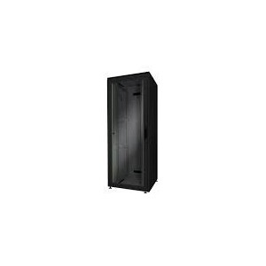 42U network rack, Unique 2053x800x800 mm, color black (RAL 9005) glass door