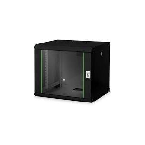 9U wall mounting cabinet, Unique 509x600x450 mm, color black (RAL 9005)